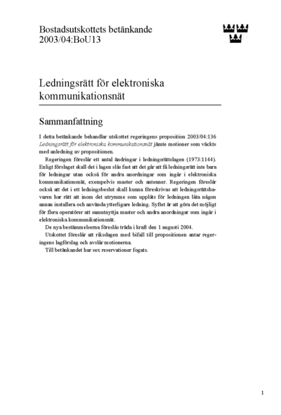 Omslaget till bet. 2003/04:BoU13