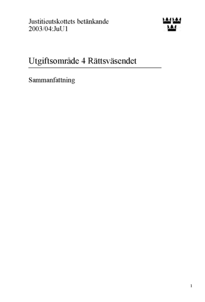 Omslaget till bet. 2003/04:JuU1