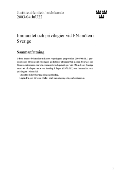 Omslaget till bet. 2003/04:JuU22