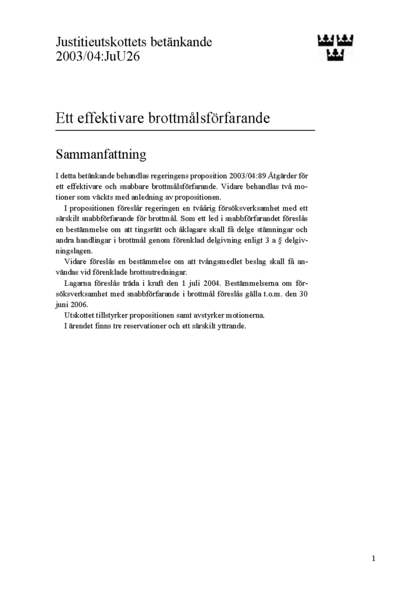 Omslaget till bet. 2003/04:JuU26