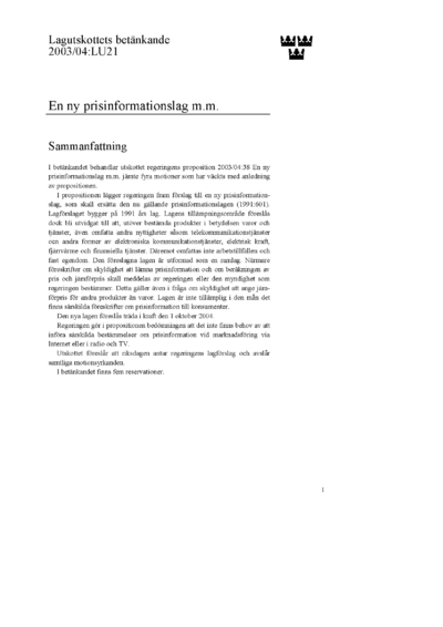 Omslaget till bet. 2003/04:LU21