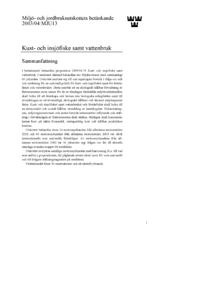 Omslaget till bet. 2003/04:MJU13