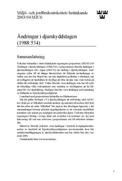 Omslaget till bet. 2003/04:MJU6