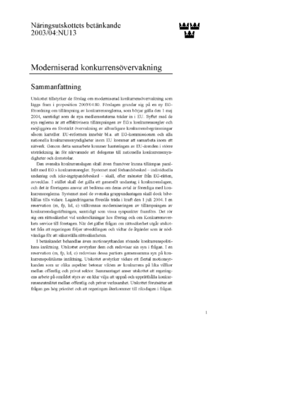 Omslaget till bet. 2003/04:NU13