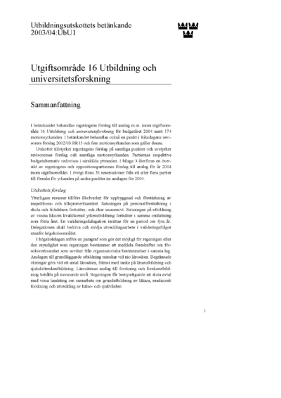 Omslaget till bet. 2003/04:UbU1