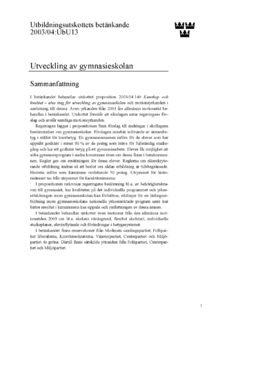 Omslaget till bet. 2003/04:UbU13