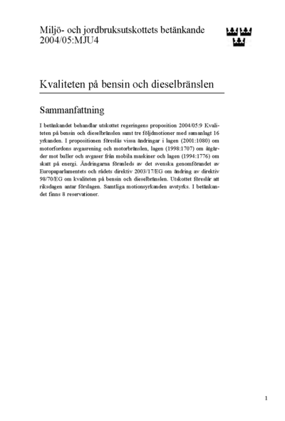 Omslaget till bet. 2004/05:MJU4