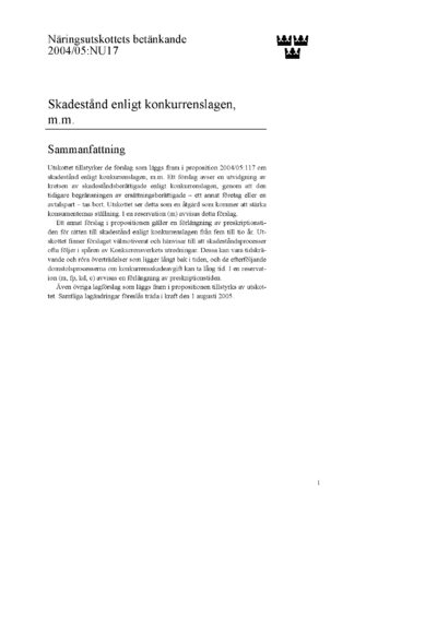 Omslaget till bet. 2004/05:NU17