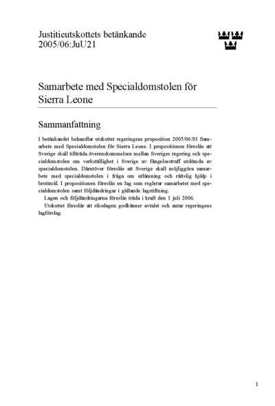 Omslaget till bet. 2005/06:JuU21