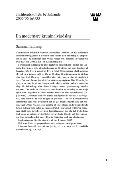 Omslaget till bet. 2005/06:JuU33