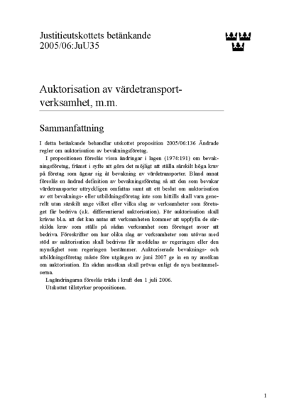 Omslaget till bet. 2005/06:JuU35