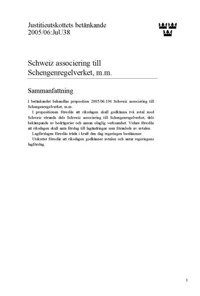 Omslaget till bet. 2005/06:JuU38