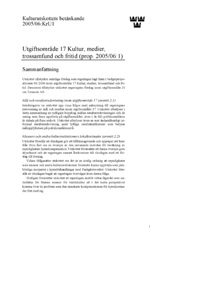 Omslaget till bet. 2005/06:KrU1