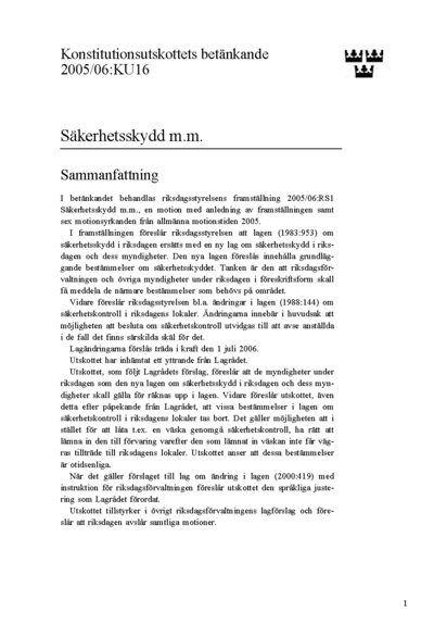 Omslaget till bet. 2005/06:KU16