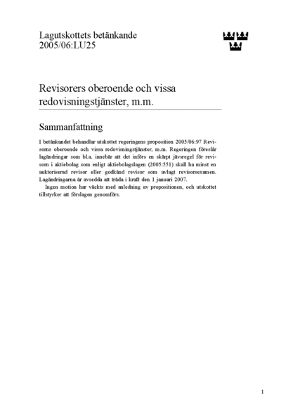 Omslaget till bet. 2005/06:LU25