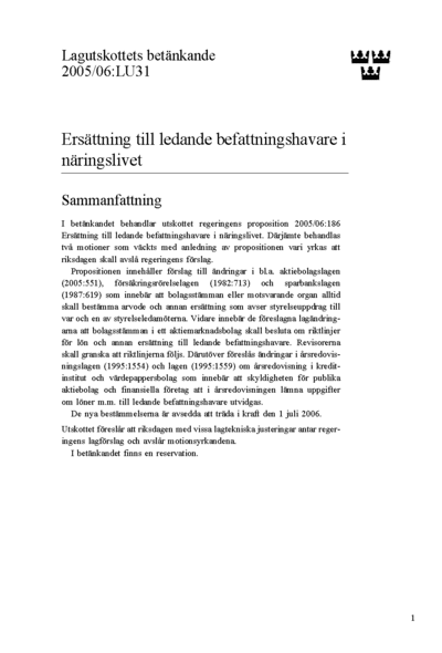 Omslaget till bet. 2005/06:LU31