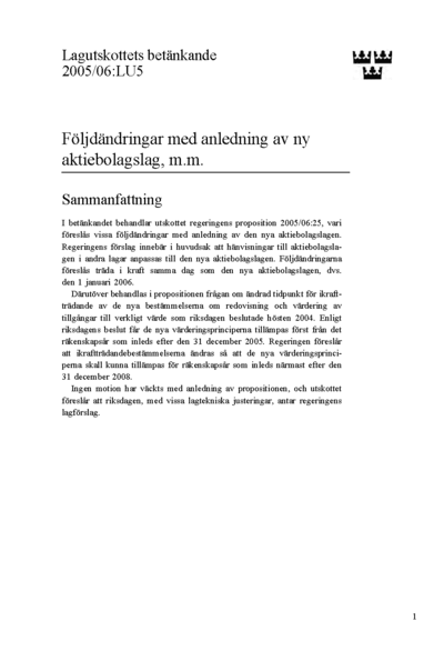Omslaget till bet. 2005/06:LU5