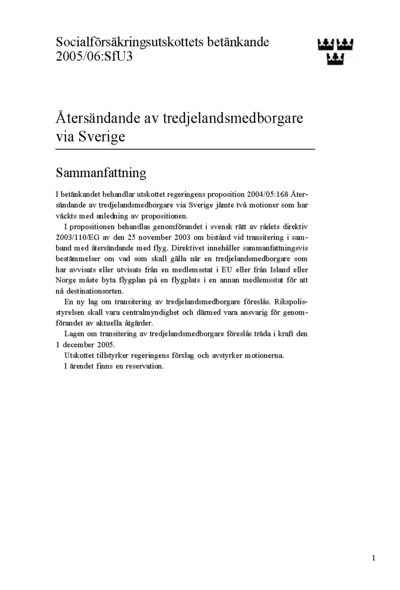 Omslaget till bet. 2005/06:SfU3