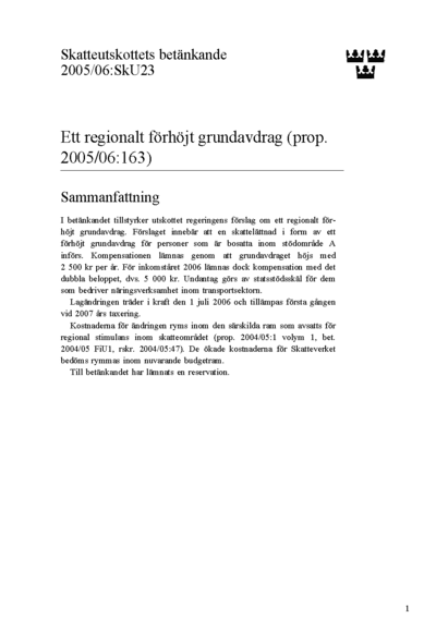 Omslaget till bet. 2005/06:SkU23