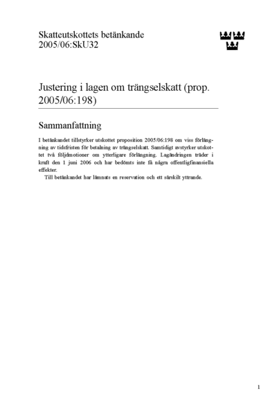 Omslaget till bet. 2005/06:SkU32