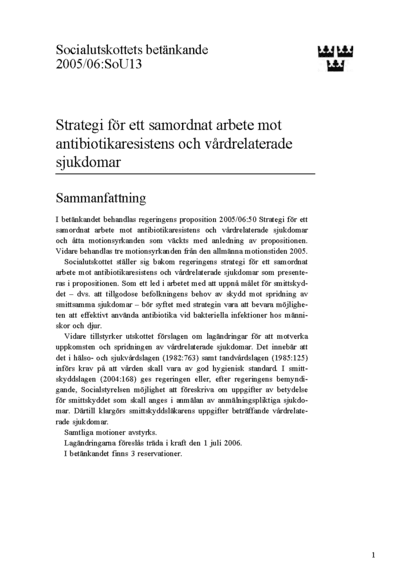 Omslaget till bet. 2005/06:SoU13