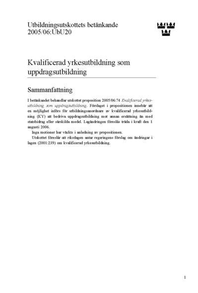 Omslaget till bet. 2005/06:UbU20