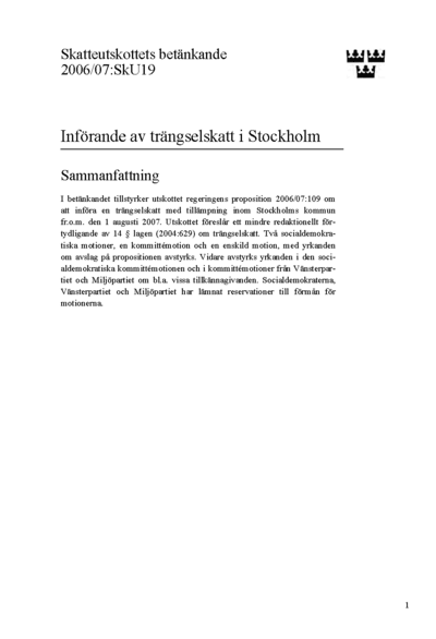 Omslaget till bet. 2006/07:SkU19