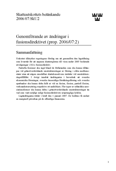 Omslaget till bet. 2006/07:SkU2