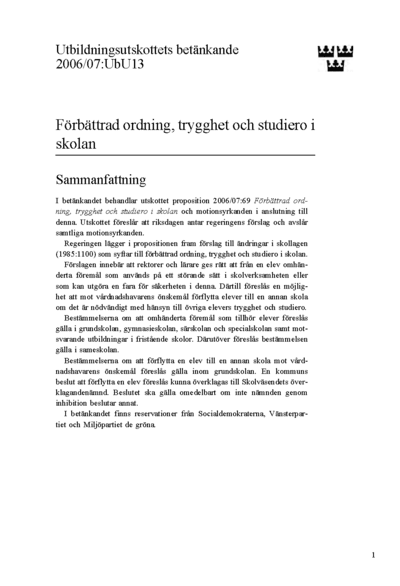 Omslaget till bet. 2006/07:UbU13