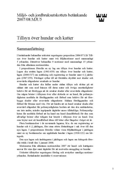 Omslaget till bet. 2007/08:MJU5