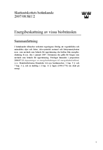 Omslaget till bet. 2007/08:SkU2