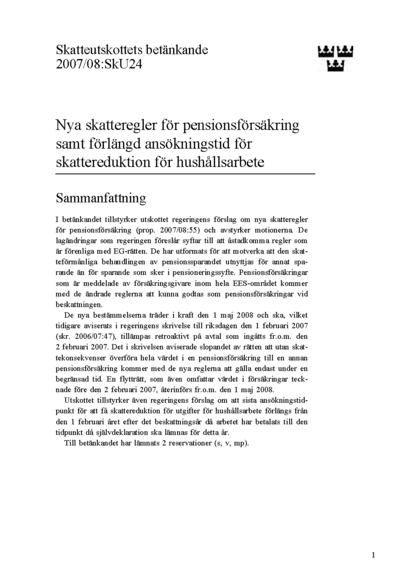 Omslaget till bet. 2007/08:SkU24