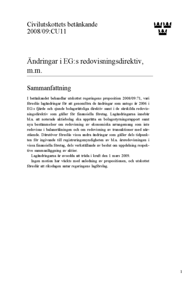 Omslaget till bet. 2008/09:CU11
