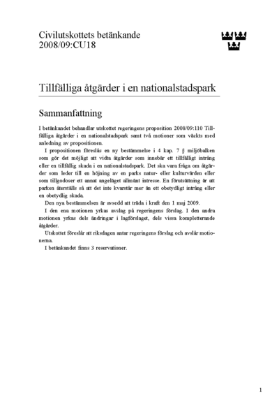 Omslaget till bet. 2008/09:CU18