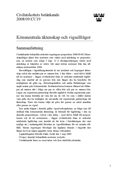 Omslaget till bet. 2008/09:CU19