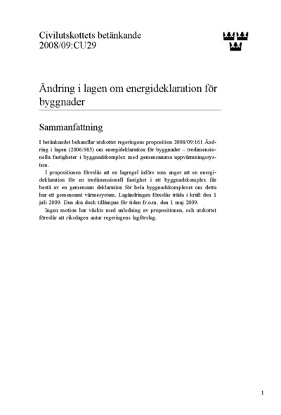 Omslaget till bet. 2008/09:CU29