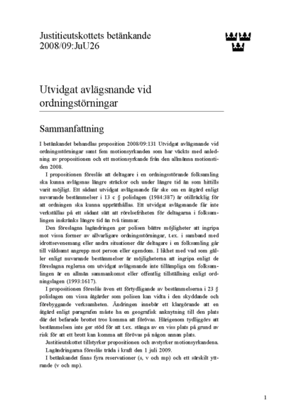 Omslaget till bet. 2008/09:JuU26