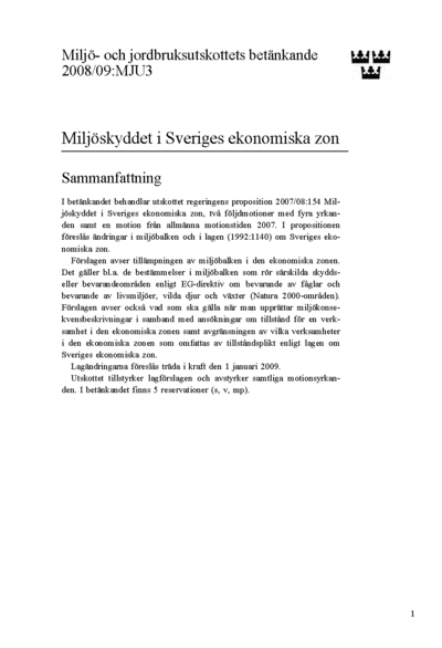 Omslaget till bet. 2008/09:MJU3