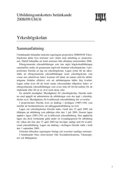 Omslaget till bet. 2008/09:UbU6