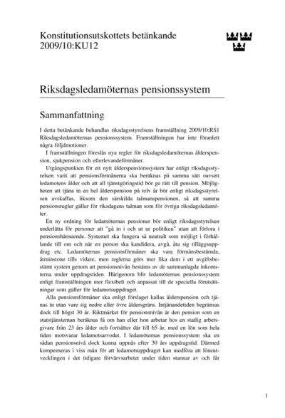 Omslaget till bet. 2009/10:KU12