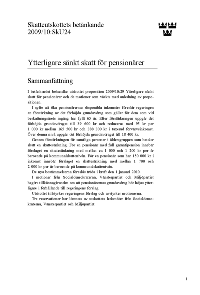 Omslaget till bet. 2009/10:SkU24
