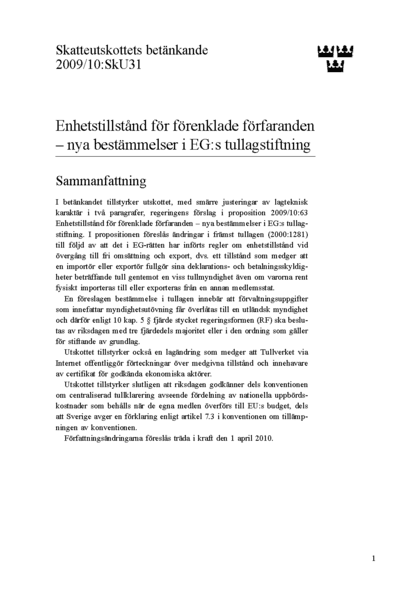 Omslaget till bet. 2009/10:SkU31