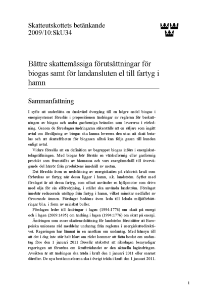 Omslaget till bet. 2009/10:SkU34