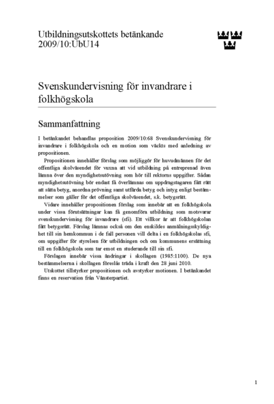 Omslaget till bet. 2009/10:UbU14