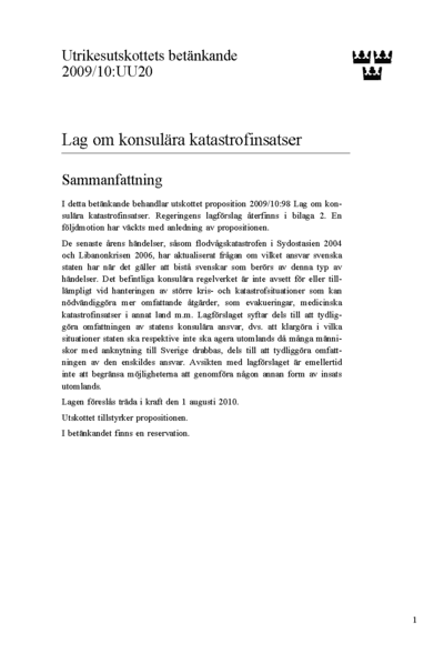 Omslaget till bet. 2009/10:UU20