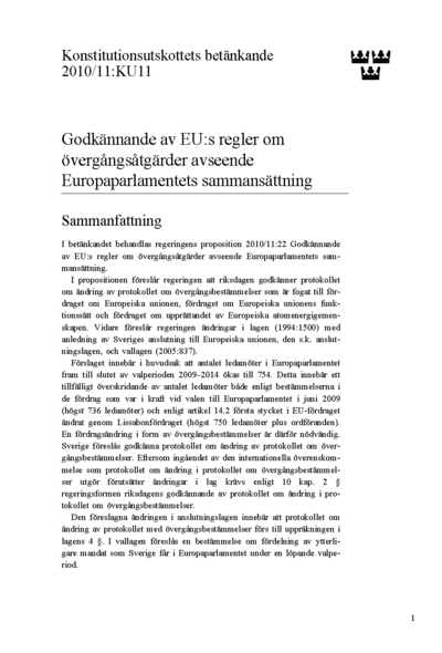 Omslaget till bet. 2010/11:KU11