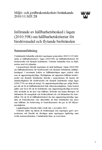 Omslaget till bet. 2010/11:MJU28