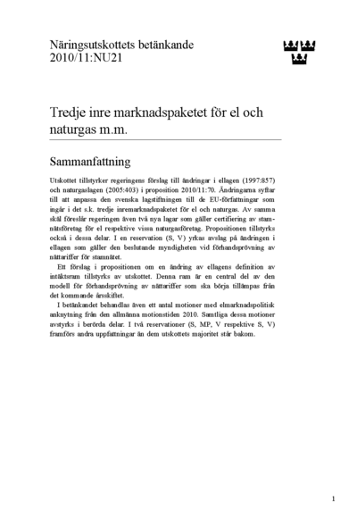 Omslaget till bet. 2010/11:NU21