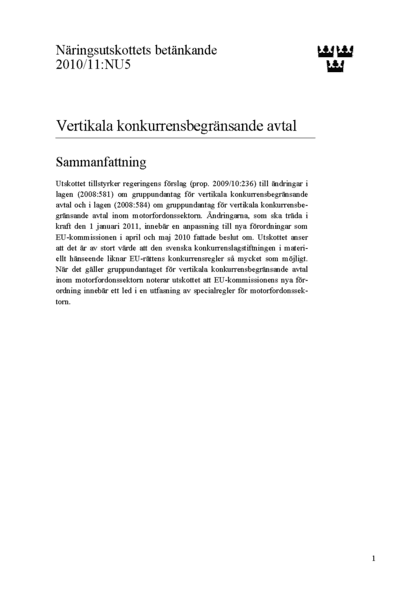 Omslaget till bet. 2010/11:NU5
