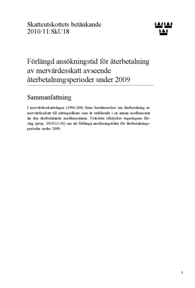 Omslaget till bet. 2010/11:SkU18